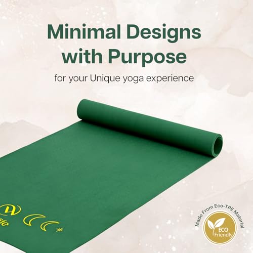 Image of WiseLife Grande XL 6 MM TPE Yoga Mat for Men & Women | Extra Thick, Long & Wide Premium Exercise Mat with Yoga Strap | Anti-Slip & Anti-Tear Ideal for Yoga, Pilates, Home Workouts & Gym Use (Green)