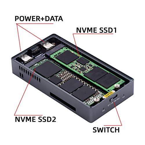 Caja externa para SSD Dual NVME M.2 con USB-C 20Gbps miniatura 6