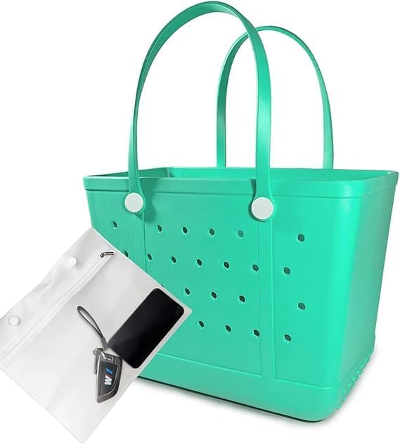 Tote Bag for Women - Large Rubber Beach Bag, Medium Waterproof Sandproof Travel Tote Bags for Beach Outdoor Sports