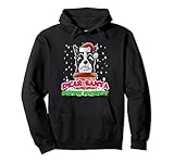 boston terrier babbo natale cane di natale felpa con cappuccio