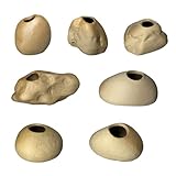 CathJune 7 Pcs Ceramic Aquarium Plant Pots, Aquarium Plant Holder Cups, Aquatic Planters for Fish Tank Decorations and Live Plant Cultivation