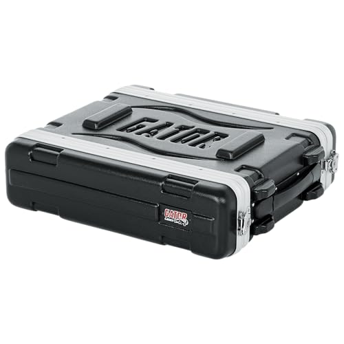 Gator 2U 36,2 cm de profundidad de polietileno moldeado delantero con ruedas y estantes/raíles trasera, Estante corto, 2 U
