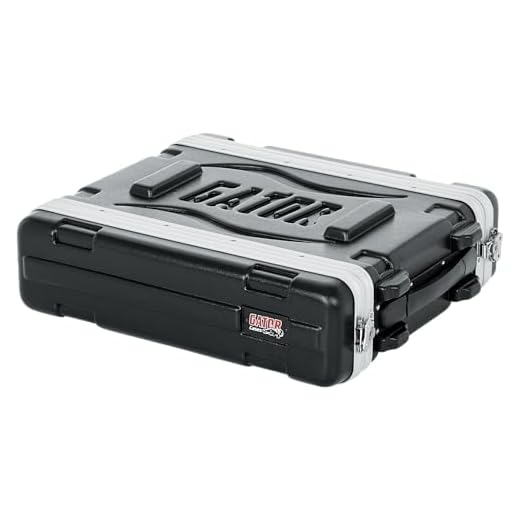 Gator 2U 36,2 cm de profundidad de polietileno moldeado delantero con ruedas y estantes/raíles trasera, Estante corto, 2 U