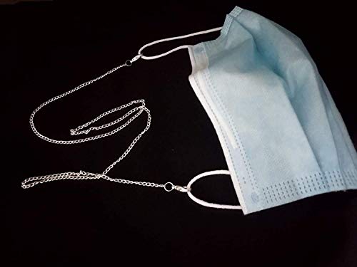 Set of 3 Silver & Pearl 22 Inch Mask Chains with Box