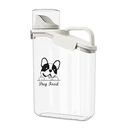 Ctomche Dog Food Storage Container Airtight Portable Dog Food Container with Handled Lid and Pour Spout,Food Storage for Dog Dry Food Small Pet Food Container with Measuring Cup for Home, Travel,2.8L