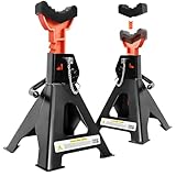 YATOINTO Jack Stands 6 Ton (13,200 LBs), 15.6'-23.4' Adjustable with Double Pin Locking,Heavy Duty Jack Stands with Extra Rubber Pads,Car Lifts for Home Garage 1 Pair Black