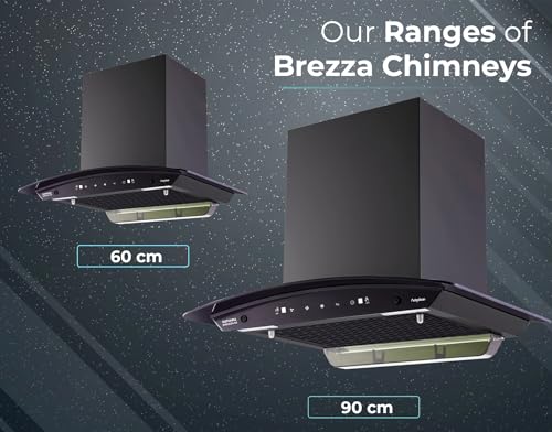 Image of Kutchina Brezza 90 Filterless Autoclean Chimney for Kitchen | Intelligent Auto Clean | 1200 m /hr Suction | Touch Control + Wave Sensor | Oil Collector | Warranty 9yrs on Motor, 5yr on Product