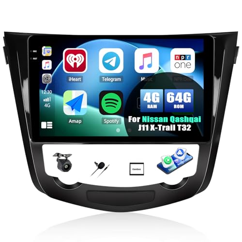 Android 15, 4G+64G GOHHDL Autoradio pour Nissan Qashqai J11 X-Trail T32 2013-2017 avec Carplay Android Auto, 10.1 Pouces Poste Radio Voiture avec GPS Navi WiFi...