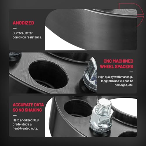 Image of BDFHYK 5x108mm Hubcentric Wheel Spacers 20mm 5x4.25 Compatible with Ford Jaguar Lincoln Volvo Mercury Forged 5 Lug Wheel Adapters M12x1.5 & 63.4mm Hub Bore, Set of 2
