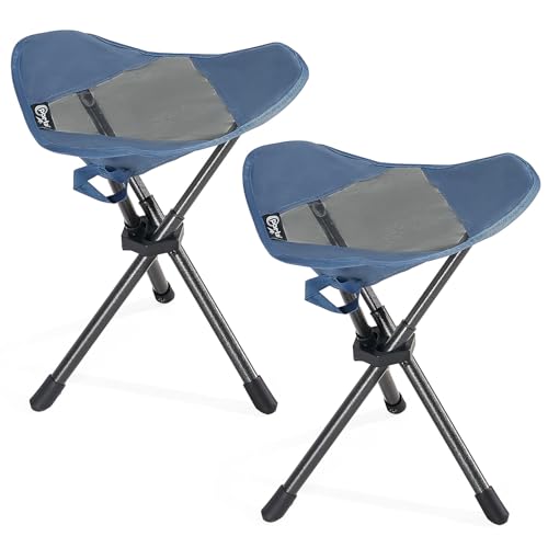 Image of Portal 2 Pack Tall Folding Tripod Stool for Adults, Portable Lightweight Camping Seat with Carry Strap, Compact Foldable Outdoor Chair Supports 225 lbs for Fishing, Hiking, Golf, Camping & Travel