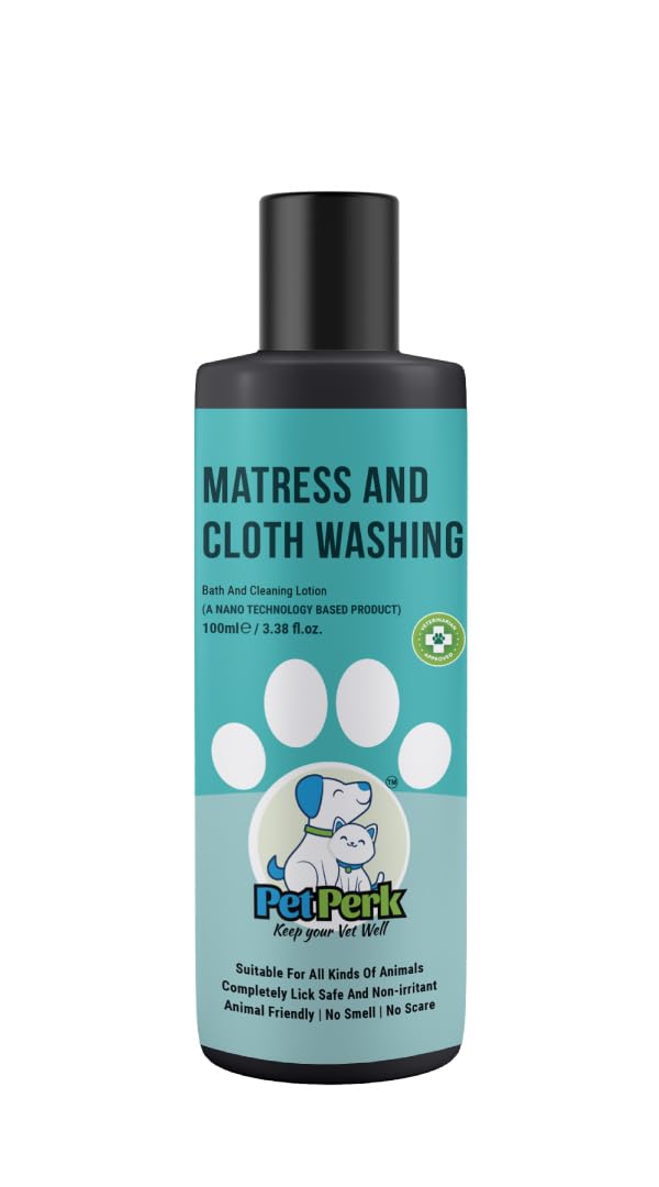 PetPerk Mattress and Cloth Washing for Dogs Advanced Nanotechnology Based Formulation Refreshing Cleanliness for Your Dogs Belongings Suitable for All Dog Accessories (100 ml, 1 Bottle) (B0CG9T6L2H) Amazon Price History, Amazon Price Tracker