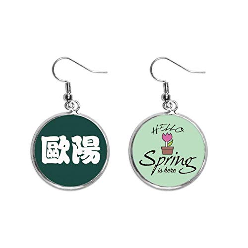 Pendientes de Ouyang amuleto con apellido chino un regalo de primavera