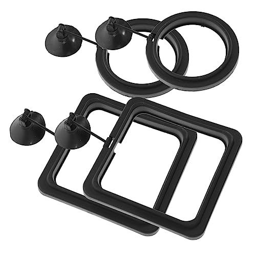 GANAZONO 4pcs Fish Feed Feeder Aquarium Feeding Fish Feeding Ring Floating Fish Food Betta Fish Bowl Aquatic Feeding Fish Tank Aquarium Betta Fish Vacation Feeder Betta Fish Tank Black PVC