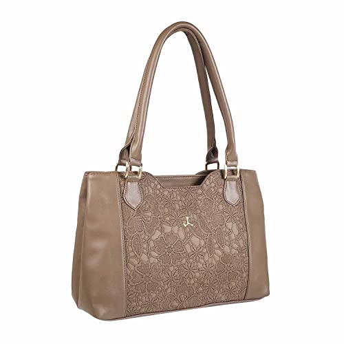 Image of Mochi Brown Faux Leather Premium Zipper Casual Shoulder Bag For Women (66-7241)