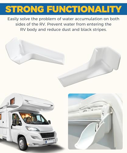 UBOG 4PCS RV Gutter Spout Extensions,RV Gutter Spout,Car Accessories RV Rain Gutter,RV Rain Gutter Spouts,RV Gutter Extensions,Fit Most of Recreational Vehicles,Travel Trailers,Camper Trucks