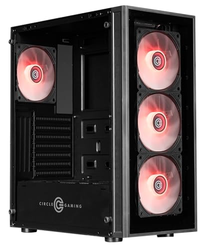 Image of Circle Xtender X2 Mid- Tower Computer Case | Gaming Cabinet - Black| Support ATX, M-ATX, ITX | Pre- Installed 3 x 120mm Front and 1 x 120mm Rear ARGB Mirror Fans