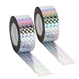 KINGLAKE 2 Rollen 90m x 2.5cm Vogelabwehr Vogelband Reflektierendem Abwehrband Bird Tape zur Abschreckung Tauben Vertreiben Zum Schutz von Balkon fenstern Höfe Garten（Nicht klebrig）