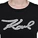 KARL LAGERFELD Paris Women's Short Sleeve Trendy Bling Logo T-Shirt, Black, Medium