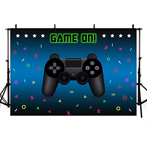 MEHOFOTO Video Game Party Photo Studio Booth Background Props Gaming Boy Game On Birthday Party Decorations Banner Black Backdrops for Photography 5x3ft