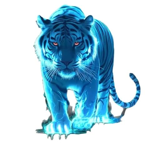 Autocollants imperméables de moto tigre flamme bleue en vinyle DIY
