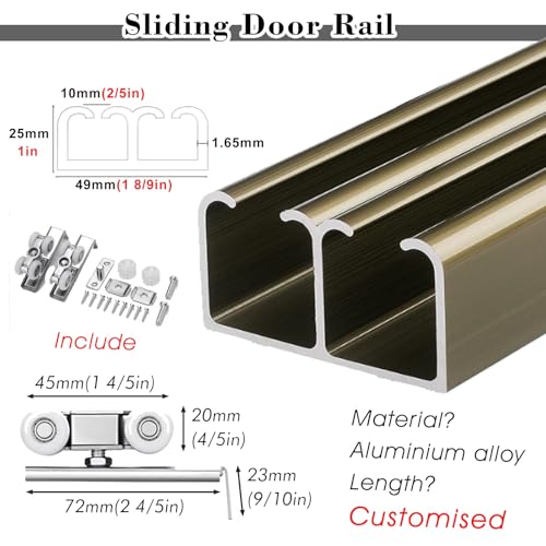 Kit de hardware para puerta corrediza oculta de clóset, riel retráctil, 1 m, alta resistencia, para baño y oficina miniatura 4