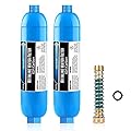 Lifefilter RV Inline Water Filter, NSF Certified, Reduces Chlorine, Bad Taste, Odor, Dedicated for RVs and Marines,2 Pack Drinking Filter with 1 Flexible Hose Protector