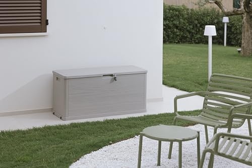 Toomax baule Multibox Woody's portaoggetti,volume 280 litri, dimensioni 117x45x56h cm, colore grigio tortora. - 6