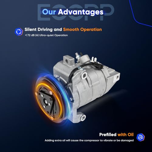Image of ECCPP AC Compressor with Clutch Fit for Ford Mustang 3.7L 2011-2014 | Fast Cooling Air Conditioning Compressor