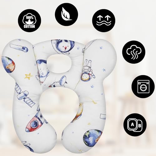 Image of Baby Travel Pillow, Infant Kid's Cushion Soft and Skin Friendly for Car Seat, Pushchair and Stroller (Style N)