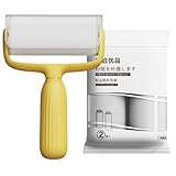 CBVRUKJ 粘着ローラー 粘着クリーナー ゲル ローラー ペットの毛取りローラー ほこり・毛取り 繰り返し使える ペットの毛・衣類・カーペット用 ローラー 掃除 グッズ ホコリ 髪の毛 替え芯が2ロール付属(ストローイエロー)