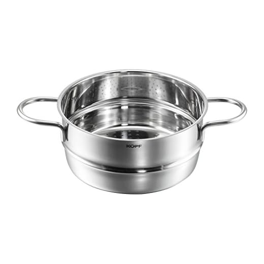 KOPF Josie - Cesta de cocción al vapor, Ø 20 cm, altura 9,5 cm, acero inoxidable