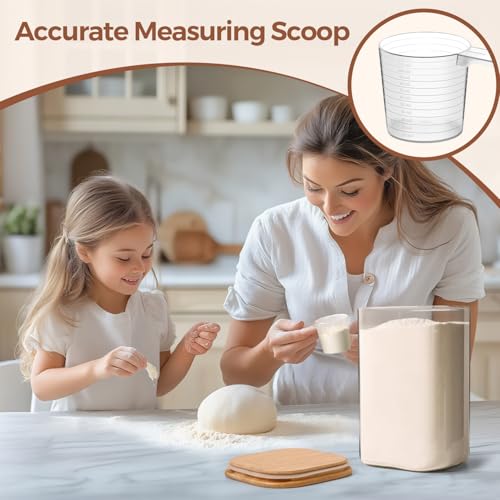 ComSaf 3.6Qt Glass Food Storage Containers, Cereal Storage Containers with Airtight Lids, Large Square Glass Jars with Bamboo Lids, for Rice, Pasta, Oats, Grains, Coffee Beans by ComSaf - Image 7
