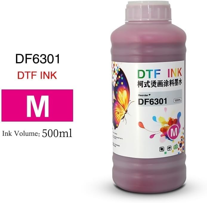 Tinta dtf para impresoras dtf A3 / a4, tinta para impresoras dtf, kcmyww, juego de 6 botellas, cabeza de impresión l1800 / tx800 / r1390 / xp600 500 ml por botella (DTF Tinta)