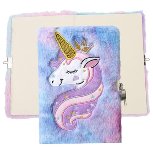 Agenda avec serrure en peluche : lot de 2 carnets de notes secrets pour fille