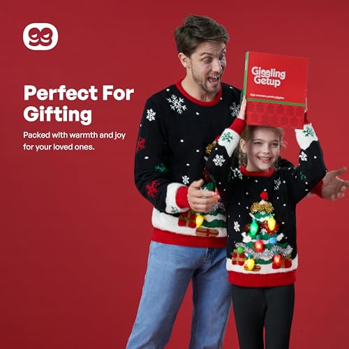 Pull de Noël moche sapin tricoté LED idée cadeau originale pour rigoler entre amis - 7