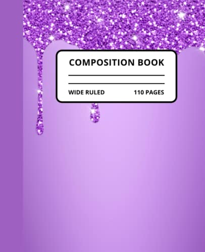 Purple Glitter Composition Notebook