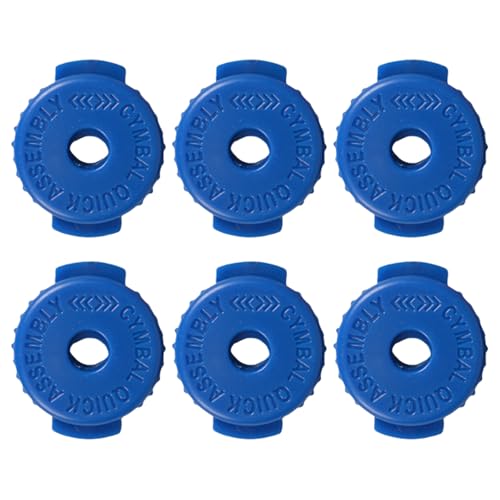 6 Pack Silicone Cymbals Locking Nut Drum Cymbals Fasteners Quick Releasing Silicone Texture for Percussion Replacement Threaded 
