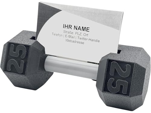Wolfprint Kurzhantel Visitenkartenhalter Dumbbell Fitnesstrainer Geschenk Desk Counter Fitness Dekoration Visitenkarte Yoga Fitnessstudio Büro Deko sportlich gym sport Fitnessdeko., 19.95 €