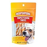 Beefeaters Triple Flavor Twists 1.41oz (12-Pack) – Rawhide Wrapped with Real Chicken, Promotes Dental Health, Long-Lasting Chew, Ideal for Training & All Dog Sizes