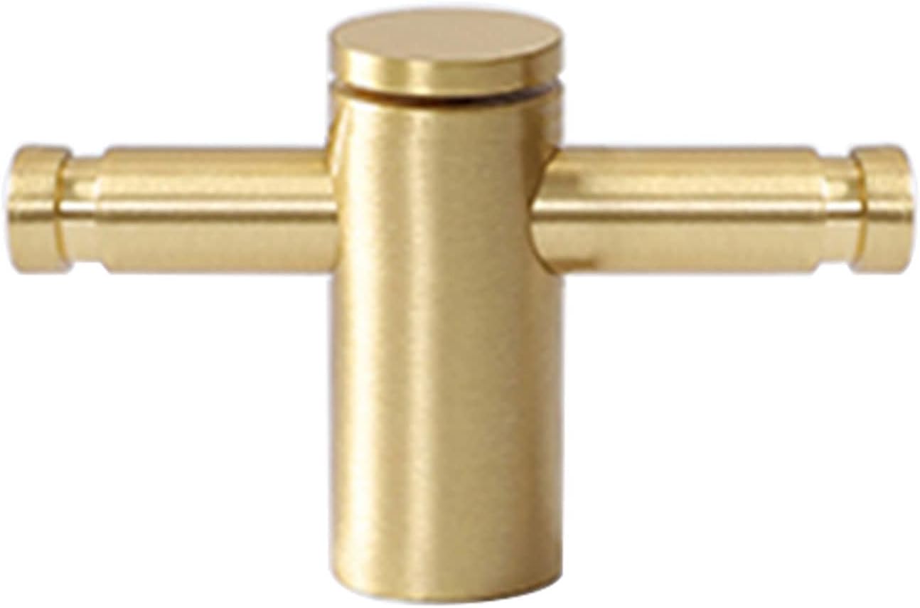 2 Packs Wardrobe Handle Adjustable Hole Spacing Pulls Solid Brass for Drawer, Dresser, Bedside Table-6CM-gold (Color : Gold, Size : 46CM)