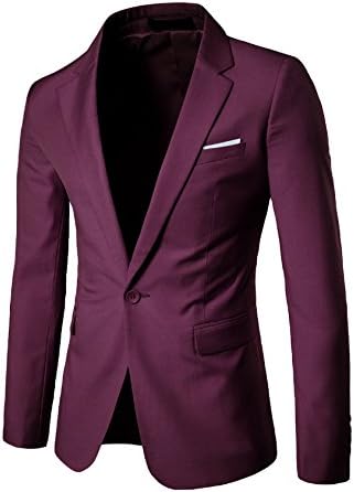 newrong Blazer masculino casual de um botão