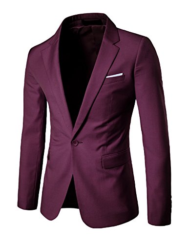 newrong Blazer masculino casual de um botão