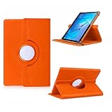 Schutzhülle passend für CSL Panther Tab 10 Tablet Alle 10-10,1-11 Zoll Geräten Hülle Tasche mit Standfunktion 360 Grad Tablethülle Schutz Cover 360° drehbar Orange