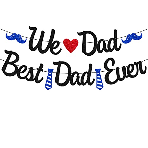 Happy Father's Day Banner We Dad Best Dad Ever Decoration Father's Day Party Garland Decor We Love Daddy Anniversary Event Celebration Supplies