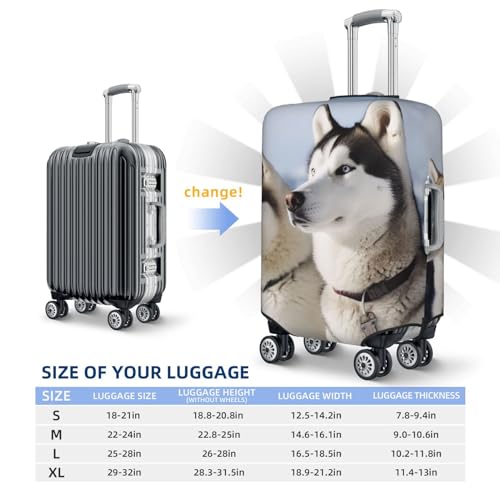 Travel Luggage Cover Suitcase Protector Elastic Washable Husky Dogs Suitcase Cover Anti-scratch Spandex Baggage Covers Fits 18-32 Inch Luggage2