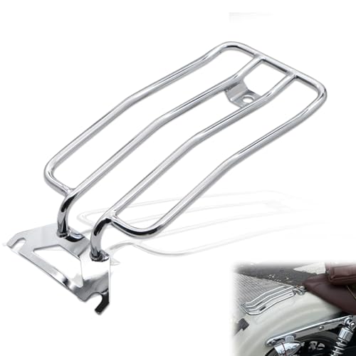 Classic Luggage Rack Motorcycle Rear Seat Luggage Rack Solo Seat for Harley Heritage Softail Classic & Softail Deluxe 00-17 Deluxe CVO 2015 (Silver)