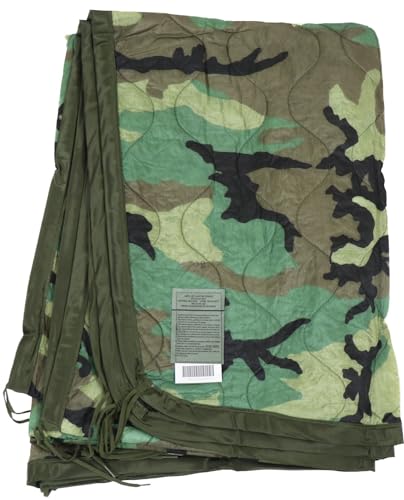 Gear Rack Authentic US Military Poncho Liner Blanket Woobie Woodland M81 Camouflage Military Issue USGI