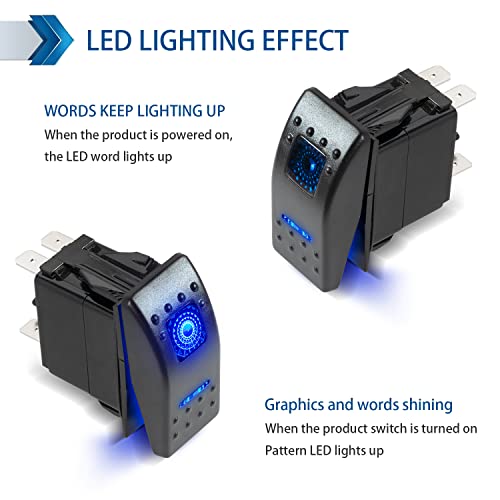 7 Gang Waterproof Marine Boat Rocker Switch Aluminum Panel, Dc 12V/24V 5Pin On-Off Switch, With Led Digital Display Voltmeter & 4.8A Dual Usb Slot Socket For Car Rv Vehicles Truck, 3 Years Warranty #TOP4
