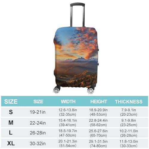 Luggage Covers Anti-Scratch Suitcase Cover Colorful Autumn Morning Washable Elastic Suitcase Protector Travel Luggage Protector Covers Carry On Luggages Cover L (26-28 inches)2