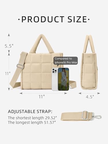 Image of WESTBRONCO Puffer Crossbody Bags for Women Quilted Tote Bag Puffy Weekender Overnight Bag Nylon Shoulder Handbag